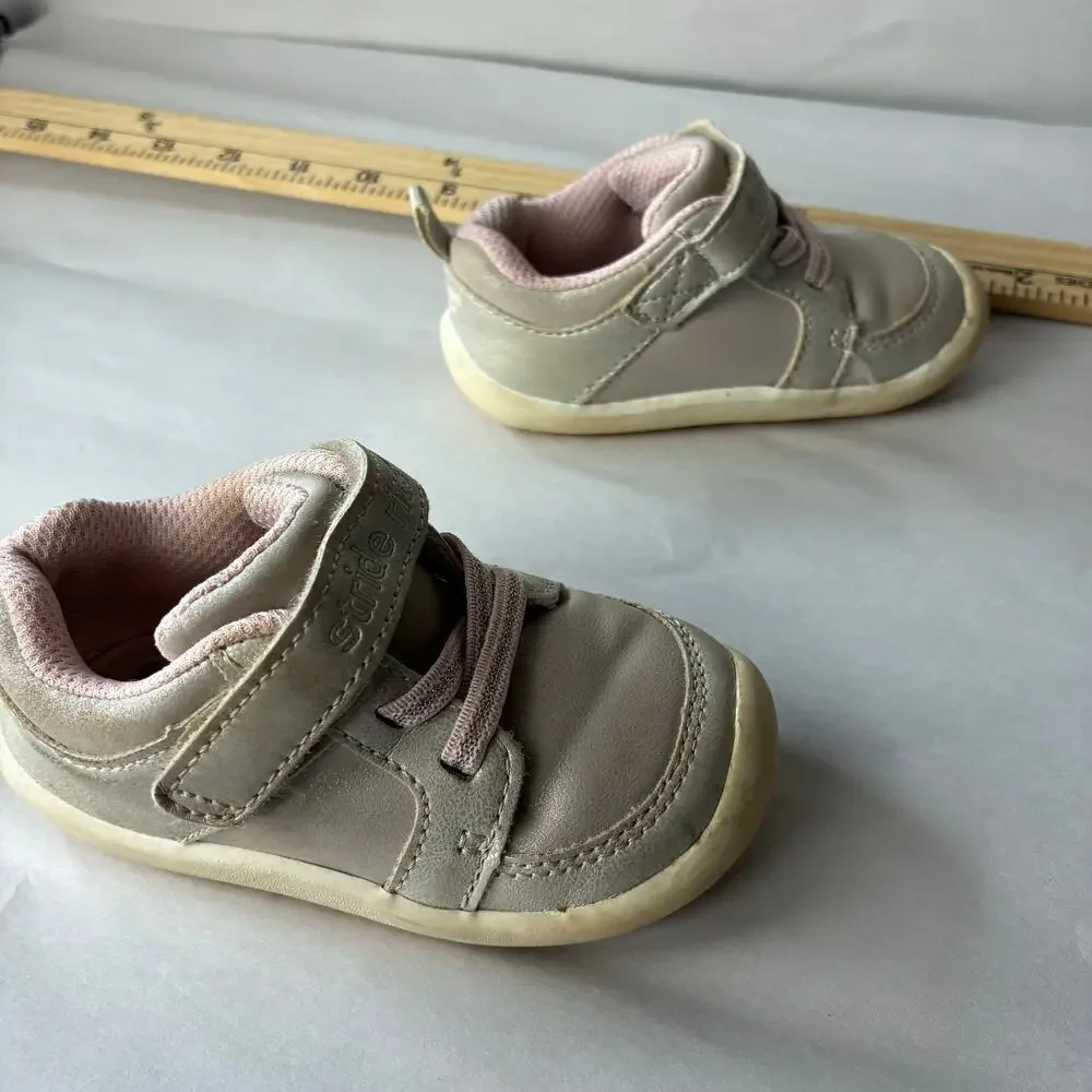 Stride Rite Miller Sneakers Girls 5M Champagne Gold Metallic Toddler Shoes